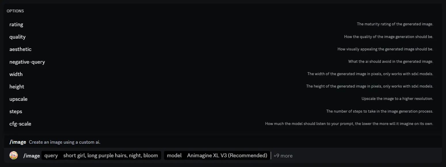/image command usage