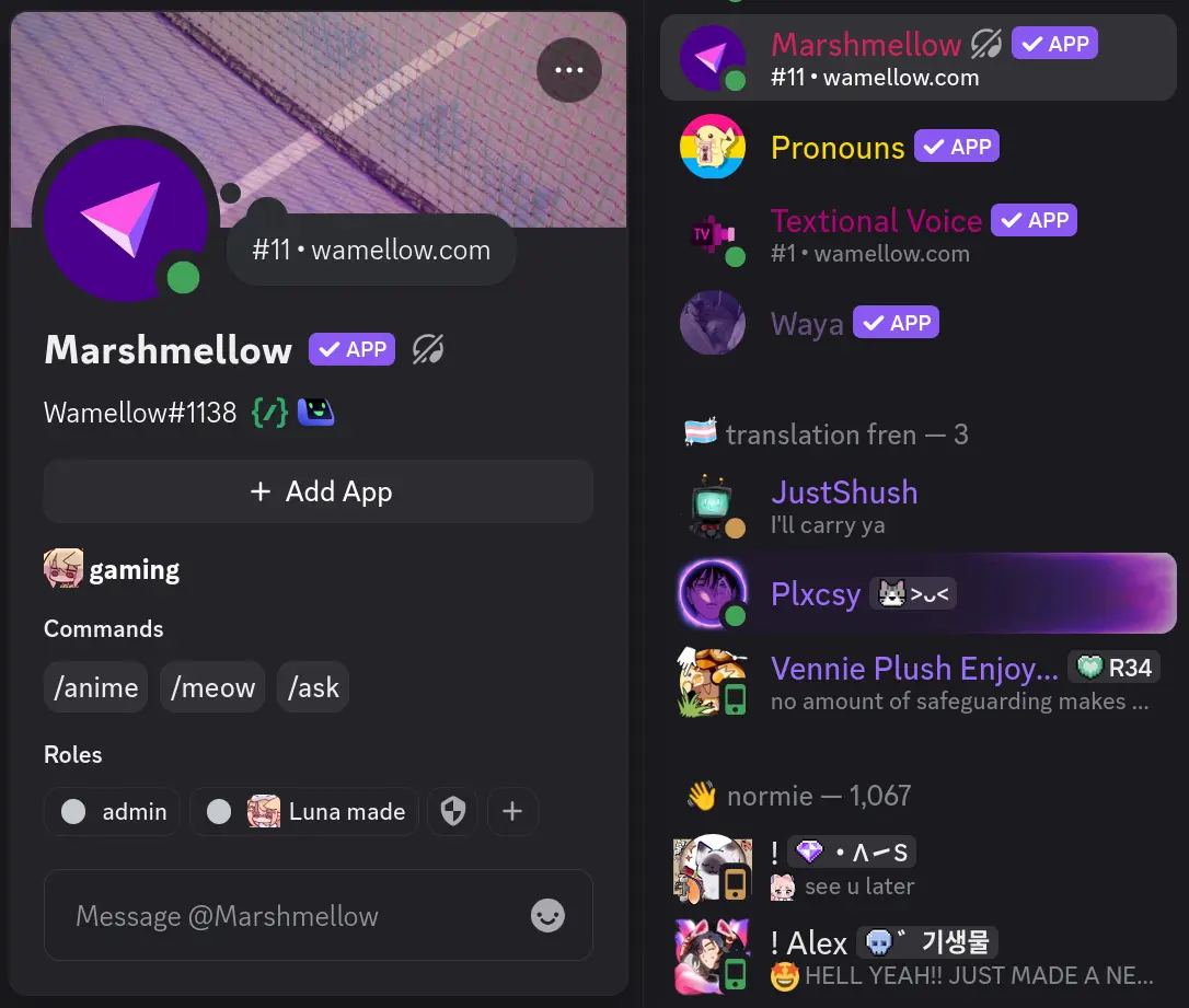 wamellow whitelabeled command