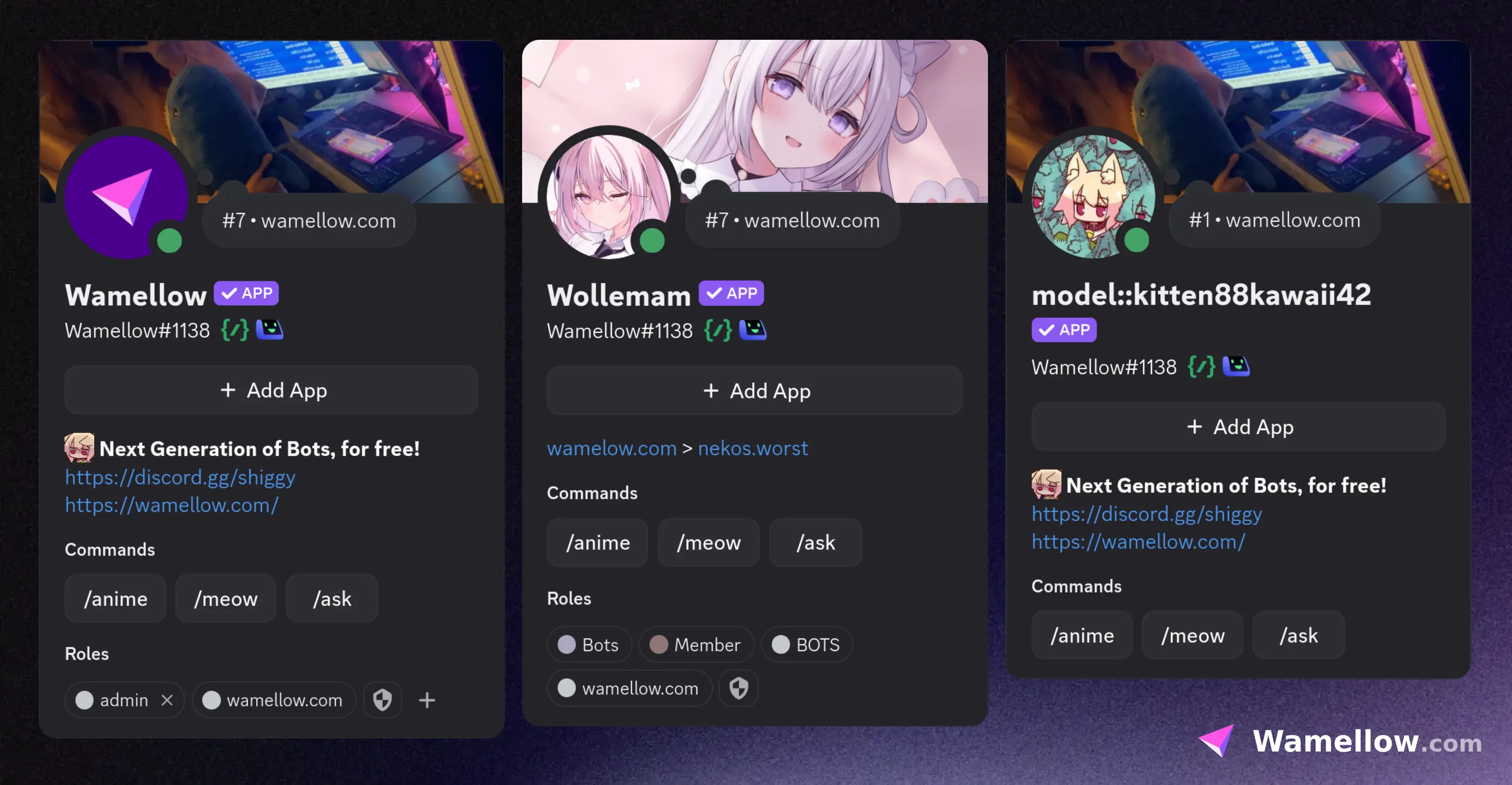 wamellow whitelabeled command